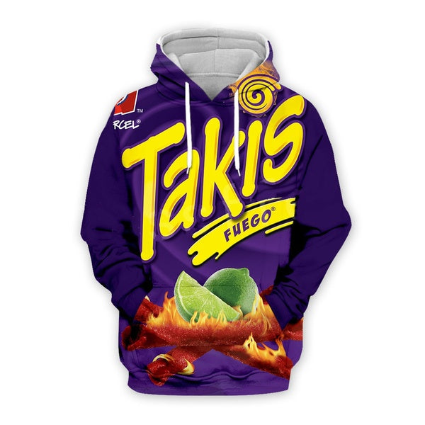 TAKIS FEUGO Potato Chips Snacks Bag Hoodsweater Food Long Sleeve Sweatshirt Pullover 3DPrint Casual Men's Hoodies Tracksuit