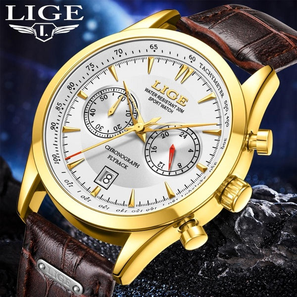 Nouveau LIGE mode montres militaires pour hommes de luxe Original sport chronographe montre étanche Quartz montre-bracelet horloge cadeau