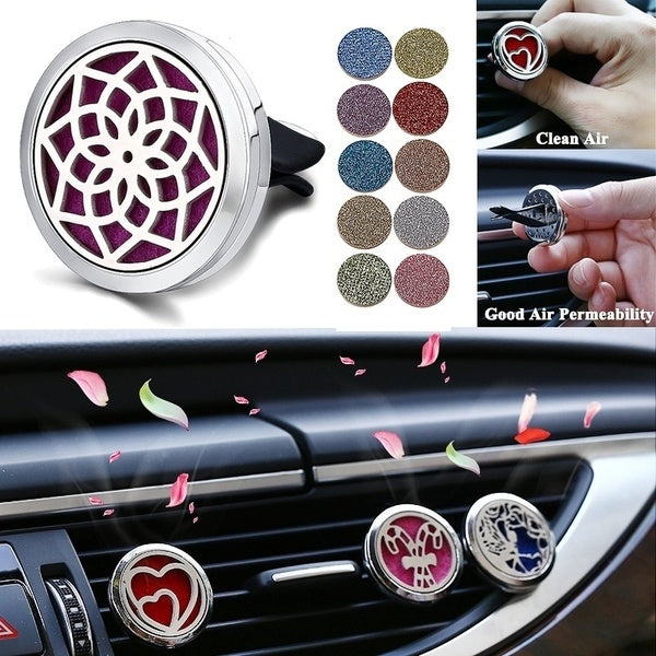 Flower 316L Stainless Steel Aromatherapy Car Perfume Essential Oil Diffuser Vent Clip Air Freshener Dropshipping