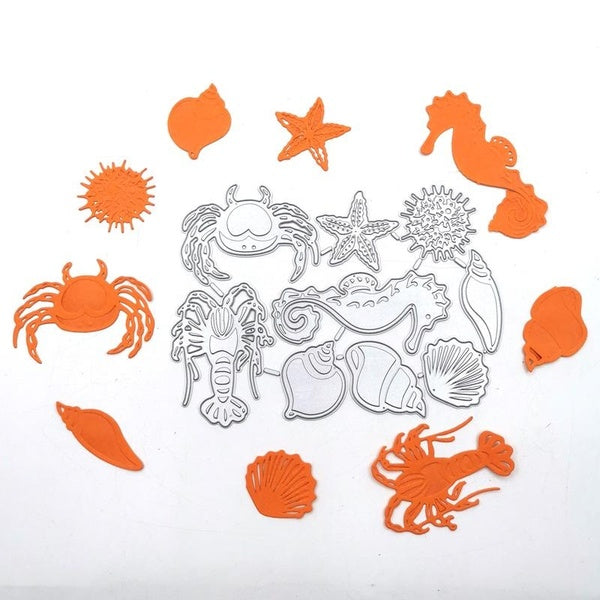 Neuf créatures marines matrices de découpe en métal pour Scrapbooking gaufrage pochoirs fabrication de cartes artisanat décor