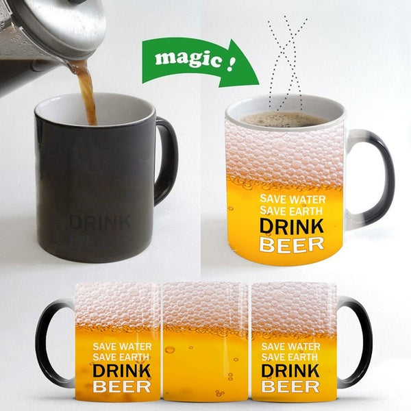 Magic Ceramic Mug 11 fl oz Color Changing Cup Coffee Mug (1pcs) - Beer Cup Series