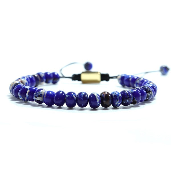 Fashion Handmade Braided Oval Natural Stone Beads Bracelet Charms Mens Armband Emperor Braclet For Men Jewelry Homme