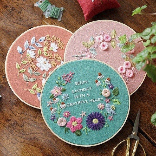 Simple DIY Embroidery Traning Beginner Sticking Drill Cross Embroidery simple Home Decoration Needlework Painting Flower Craft Art Practice Kits Mode