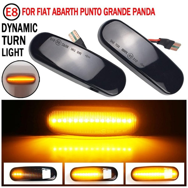 2Pcs Dynamic LED Side Marker Light Repeater Turn Signal Lamp For Fiat Panda 169 Punto 199 Stilo 192 Fiorino 225 Doblo Linea Qubo