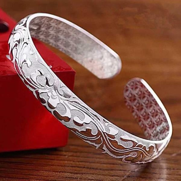 Fashion Women Female Jewelry 925 Sterling Silver Bangles Cuff Bracelets Wedding Party Accessories Jewelry High Quality Gifts Matron Inn