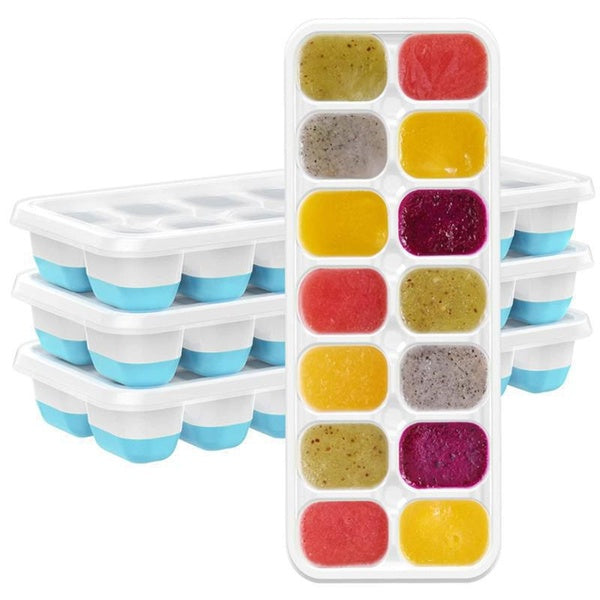 14 Grids Silicone Ice Cube Mold,Reusable Ice Cube Maker,Frozen Whiskey Ball Popsicle Ice Cube Tray Box Lollipop Making Gifts Kitchen Tools Accessorie