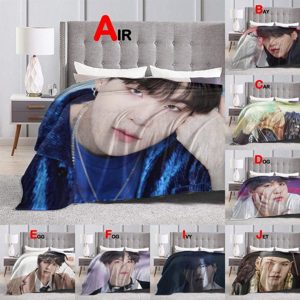 Min Yoongi Agust D Suga Blanket Sofa Bed Blanket Super Soft Winter Warm Plush Throw Blankets Flannel Blanket Gifts