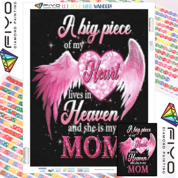 FIYO Pink Wings Diamond Painting Kits For Adults DIY 5D Diamond Mosaic Diamond Painting Home and Kitchen Fashion Canvas Pictures Wall Decoration Gift