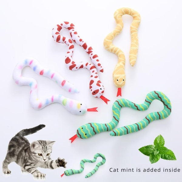 Pet toy cat mint plush greedy snake cat toy self-heat grinding teeth and bite-resistant