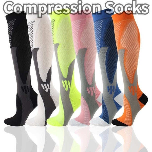 1-2 Pairs Brothock Compression Socks Nylon Medical Nursing Stockings Specializes Outdoor Cycling Fast-drying Breathable Adult Sports Socks