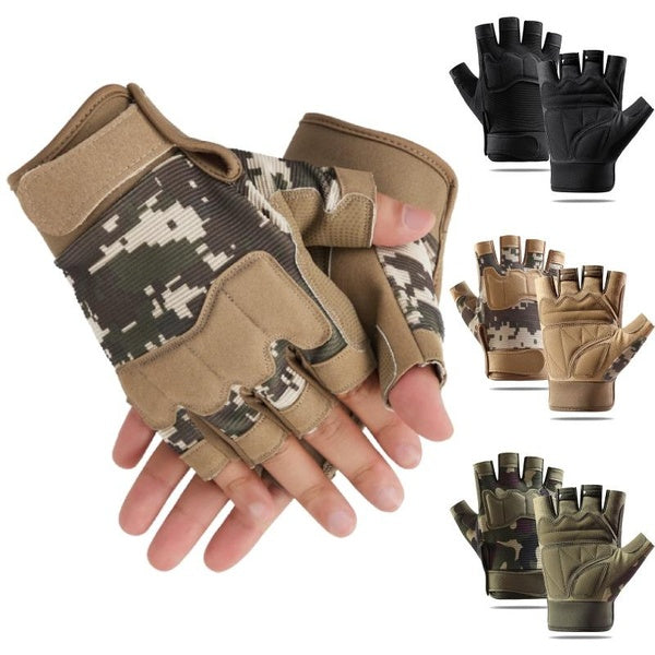 Gants tactiques sans doigts, gants militaires d'extérieur légers et respirants de protection des articulations pour le tir, la chasse, la moto, l'esc