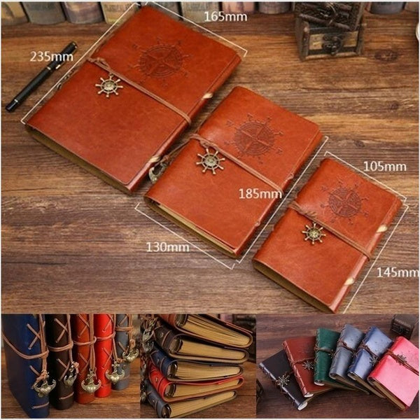 Leather Journal Refillable Notebook Vintage Spiral Bound Notepad Diary Travel Journal to Write in for Women Men