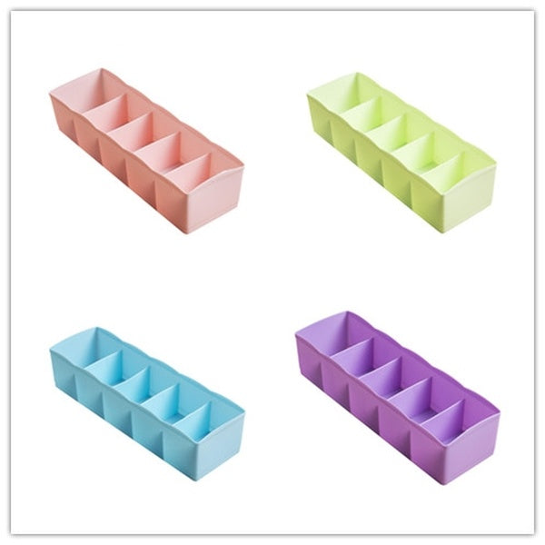 Plastic Organizer Tie Bra Socks Drawer Cosmetic Divider Storage Box Container