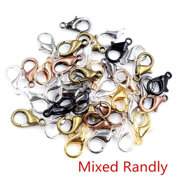 100pcs-lot 12*6mm Lobster Clasps Findings For Jewelry Making DIY Necklace Bracelet Ends Closure Connectors Accessories Matron Inn