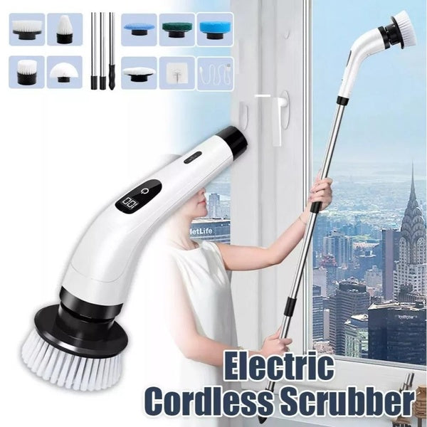 9 in 1 Electric Spin Scrubber Handheld Cleaning Brush Cordless Portable Turbo Scrub Brush Suitable for Household Bathroom Kitchen Tool