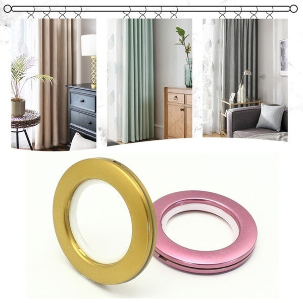 6 -12 Pcs Curtain Grommets Plastic 1.5 Inch Inner Dia Drapery Eyelet Rings for Window Curtain Rods