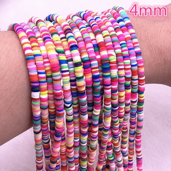 4mm Polymer Clay Beads Slices for Girls Bracelet Making Diy Necklace & Bracelet Accessories