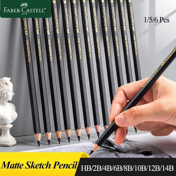 Faber-Castell 1-5-6 Pcs Matte Sketch Pencil Art Graphite Pencils For Painting Writing Shading Sketch Black Lead Design Pencils sketching