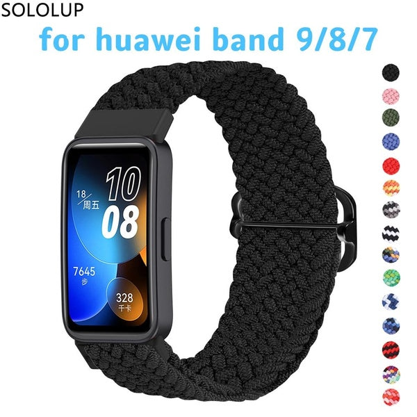 SOLOLUP Braided Bracelet for Huawei Band 9 8 7 Nylon Elastic Adjustable Strap Belt Wristband Accessories for Huawei Band 8 7 Matron Inn
