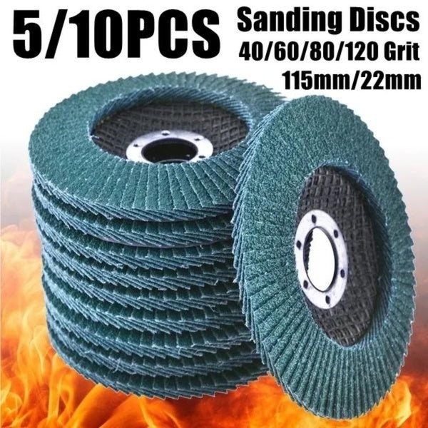 5-10 pièces 4.5 pouces-115mm x 7-8 pouces-22mm 40-60-80-120 outil de polissage de grain métal disque de ponçage meuleuse roue tampon de ponçage disqu