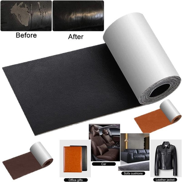 PU Leather Repair Patch Self Adhesive, Leather Repair for Furniture, Leather Repair Tape for Sofas,Car Seats,Handbags, Jackets,Etc(1 Volume)