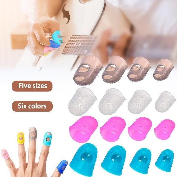 5-10Pcs Silicone Finger sleeve Slip Antis-scalding Needle Flip Book Money Playing Piano Thimble Tip Hollowed Out Breathable