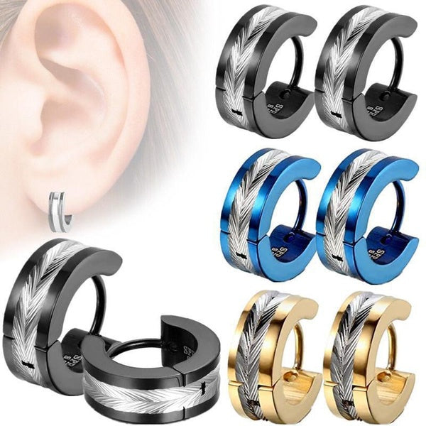 Mode Hommes Femmes Boucles d'oreilles en acier inoxydable Gommage Boucles d'oreilles Boucles d'oreilles Clips d'oreilles Hip Hop Boucles d'oreilles p