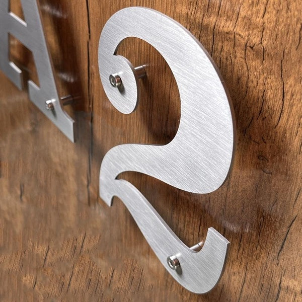 127mm Stainless Steel Floating House Numbers Letters Outdoor Metal Home Address Sign Plates 5 in Wall Mounted Doorplates 0-9-A-Z