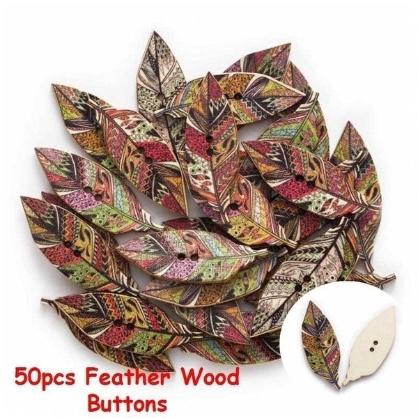 50 pièces bouton en bois peint nouvelle feuille bouton enfant vêtements bricolage bouton couture bricolage artisanat accessoires