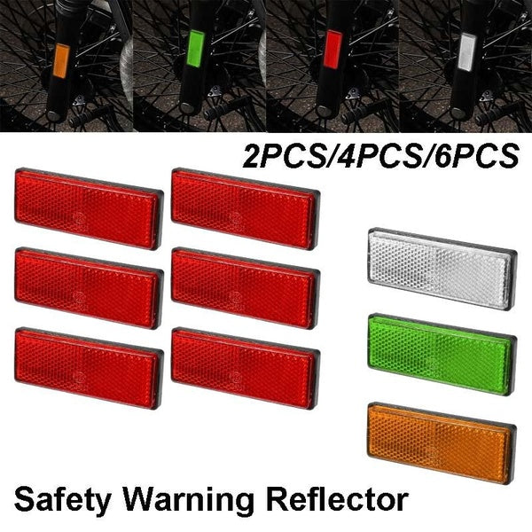 2-4-6pcs 3.46"x1.26" Universal Reflector Rectangle Motorcycle Bike Safety Reflector