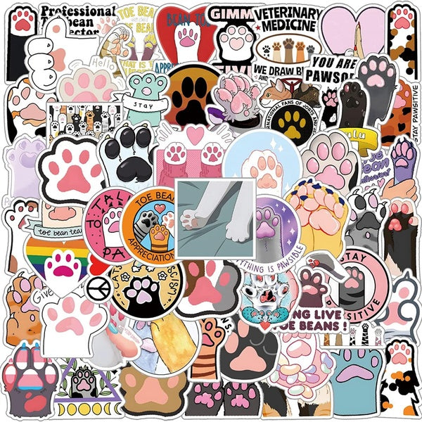 （5 Style）10-50PCS Cute Cat Stickers Funny cat claw graffiti Stickers for DIY Luggage Laptop Skateboard Motorcycle Bicycle Stickers