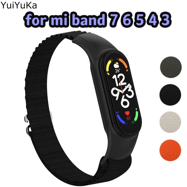 YuiYuKa Outdoor Sport Nylon Strap for Mi Band 4 6 7 5 for Xiaomi Miband 4 5 3 Band Soft Wristband Smartwatch Accessorie Replacement Bracelet