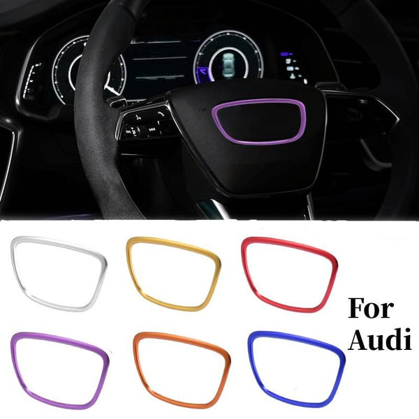 Car Steering Wheel Decal Trim Cover Interior Decoration Sticker for Audi A3 A4 A5 A6 A7 Q3 Q4 S Series RS Series R Series