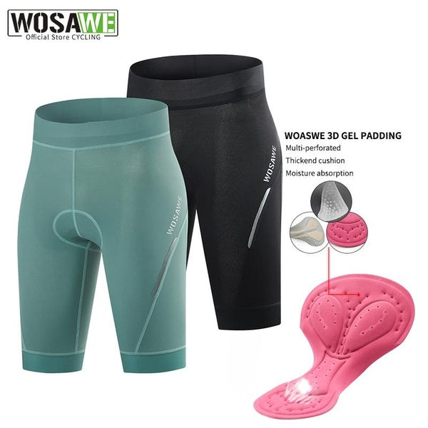 WOSAWE Women Cycling Shorts High Waist Elastic 3D Gel Padded Bike Tight fit Bicycle Breathable Clothings