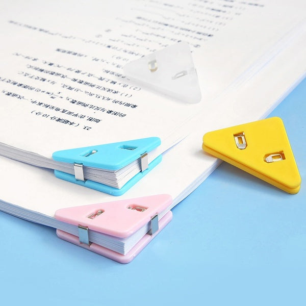 5pcs-pack Colored Plastic Book Paper Corner Binder Clips for Desk Storage Shelf Office Desktop Organization-100