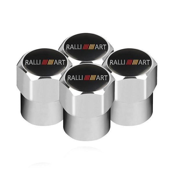 4pcs Metal Car Wheel Tire Valve Caps Air Tyre Stems Waterproof Dust Cover Refitting Accessories Car Styling Case For Mitsubishi Ralli Art Ralliart Ou