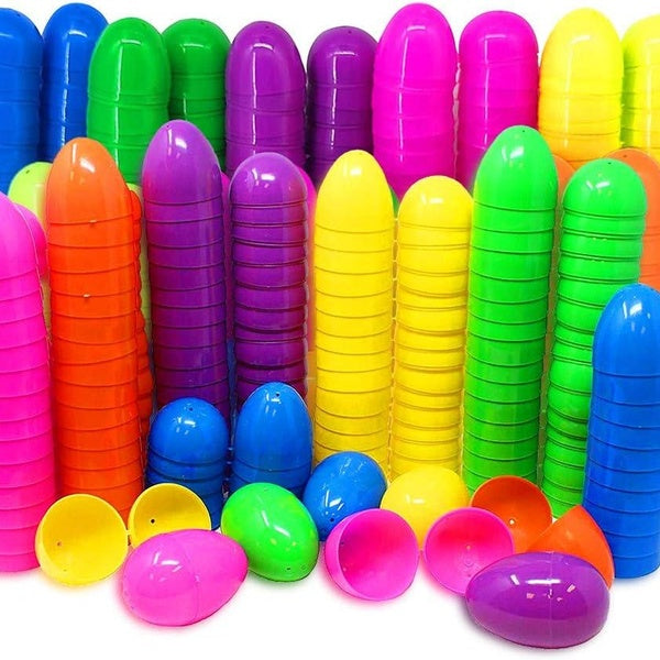 100 Pack Bulk Easter Eggs, Plastic Easter Eggs Assortment - 2.4" Bright Colors Easter Eggs For Filling Candy Treats, Easter Party Favor, Easter Eggs