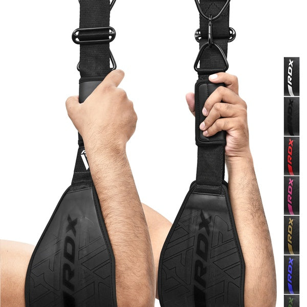 RDX Fitness Sangles AB à suspendre pour le renforcement des muscles abdominaux et l'entraînement de base, anneaux en D en acier Maya Hide, sangles d'