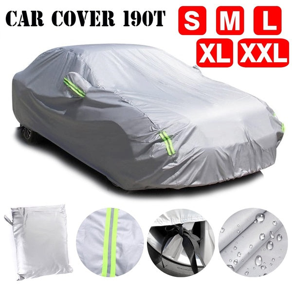 [S-M-L-XL-XXL] Univesal Car Covers Exterior Car Cover Outdoor Protection Full Car Covers UV Sun Rays Snow Cover Sunshade Waterproof Dustproof Univers