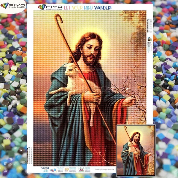 Jesus DIY 5D Diamond Painting Full Drill with Number Kits Home and Kitchen Fashion Crystal Rhinestone Cross Stitch Embroidery Paintings Canvas Pictur