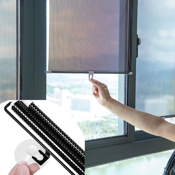 Sucker-type Car Sunshade Curtain Retractable Sun Shade Home Window Sunscreen Free Punching Shading Balcony Roller Blind