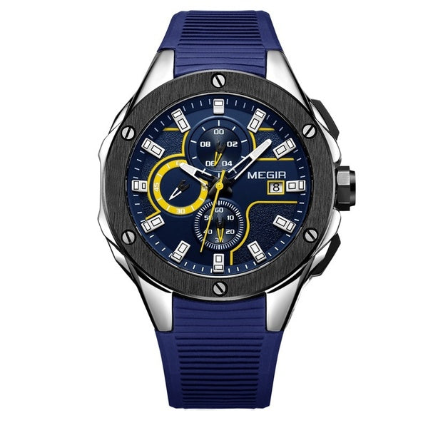 MEGIR hommes armée militaire montres marque mâle chronographe bracelet en Silicone Quartz Silicone montres