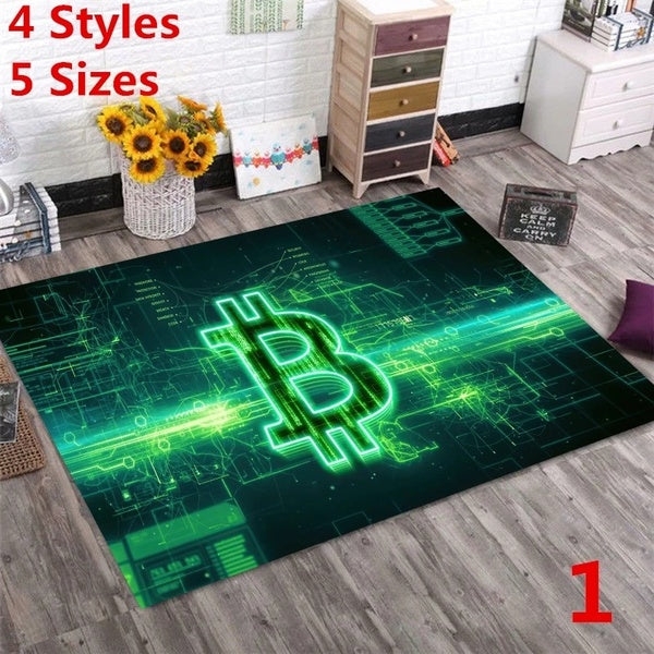 Home Balcony Rug Bitcoin Carpet Area Rugs for Living Room BedRoom Soft Anti-Slip Floor Mats Home Decor Floor Mat Bathroom Mat