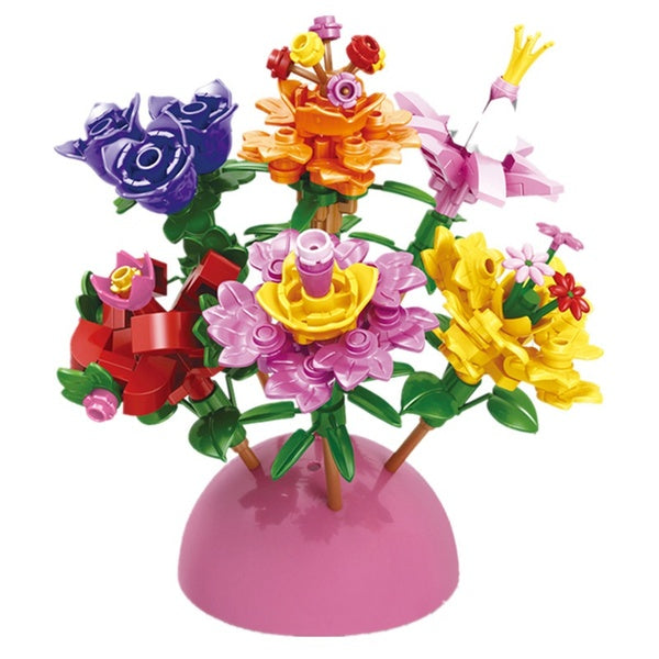 6Pcs City Creative Flower Series Desktop Decoration MOC Model Building Blocks Bricks Toys Christmas Gifts