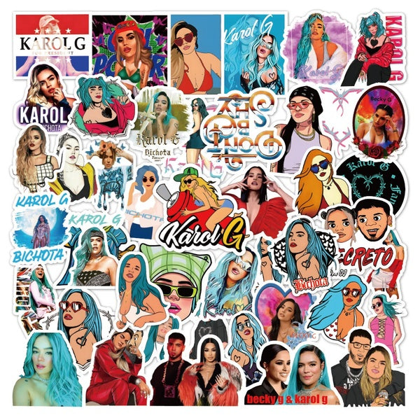 10-50pcs Mixed Karol G Stickers graffiti Stickers for DIY Luggage Laptop Skateboard Motorcycle Stickers