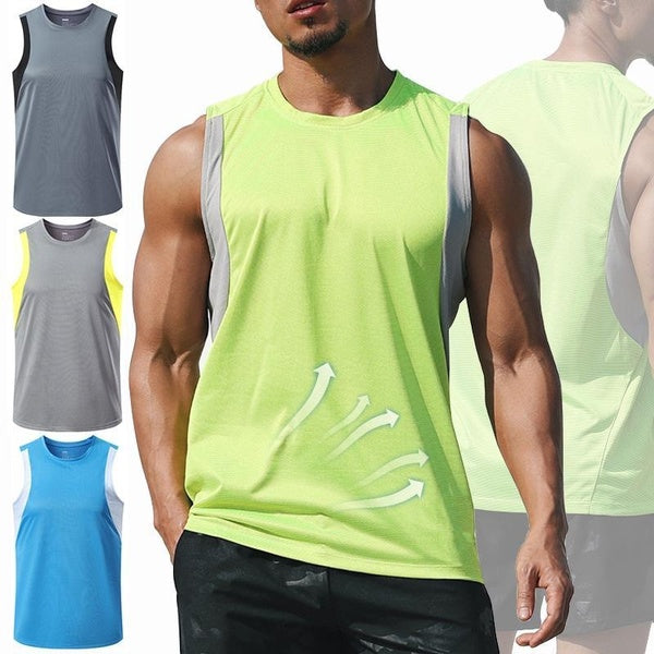 Débardeurs de sport sans manches pour hommes, M-3XL T-shirt respirant et cool sans manches, débardeurs d'exercice, adaptés pour le sport, le fitness,