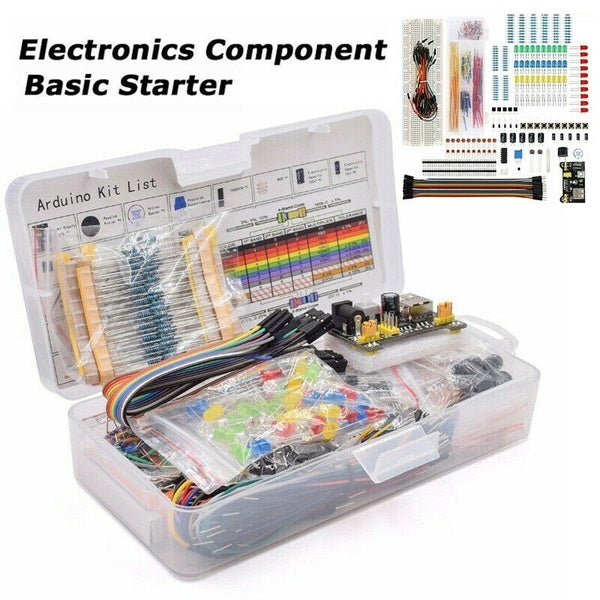 Electronic Component Starter Kit Wires Breadboard LED Buzzer Resistor Transistor