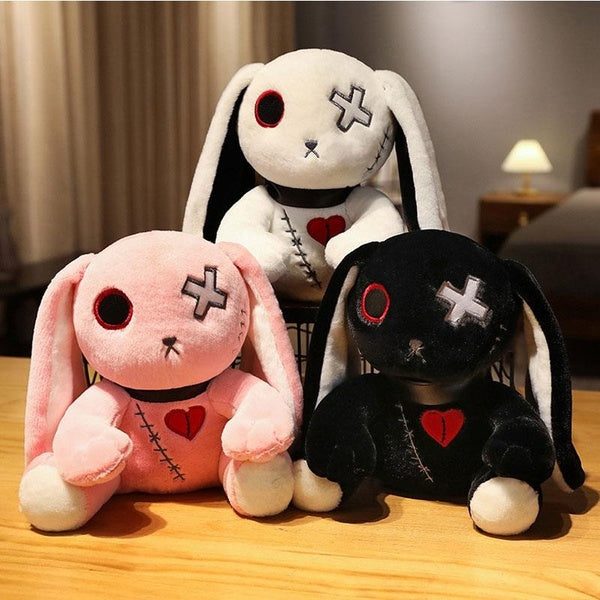 25CM Dark Series Plush Rabbit Toy Pentacle Moon Vampire Doll Stuffed Gothic Rock Style Bunny Halloween Plush Kids Toy Home Decor