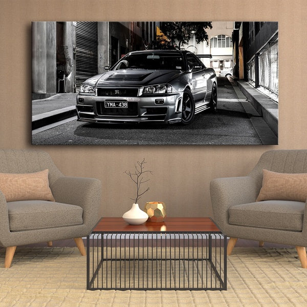 Canvas Paintings HD Print No Frame Sports car Artwork Modern Nissan Skyline Car Pictures Bedside Home Decor Wall Art Posters