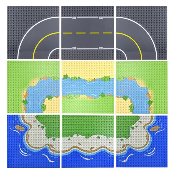 Classic Baseplates Building Base Plates for Building Bricks 100% Compatible with Major Brands-Baseplates 10" x 10"